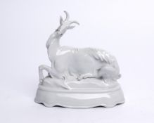 Porzellanfigur, "Ziege", Meissen, Schwertermarke, 1924-1934, 1. Wahl, Modellnummer H 251, Weißporze