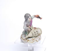 Porzellanfigur, "Allegorie - Das Wasser", Meissen, Schwertermarke, 1. Wahl, Modellnummer 70657, Put
