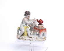 Porzellanfigur, "Allegorie - Das Feuer", Meissen, Schwertermarke, 1. Wahl, Modellnummer 70656, sitz