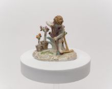Porzellanfigur, "Allegorie - Die Erde", Meissen, Schwertermarke, 1. Wahl, Modellnummer 70659, Putto