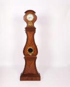 Rococo grandfather clock, Louis XV, France, c. 1750, signed "Le Bon à Paris", curved case veneered 