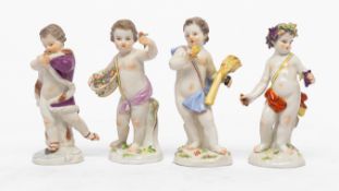 4 Figuren, Meissen, Schwertermarke, 18./19. Jh., Allegorie der vier Jahreszeiten, Frühling Modellnr