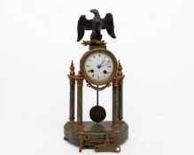 Neoclassical mantel clock, France, c. 1920, Adolphe Mougin (1848–1928), movement plate numbered “33