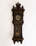 Viennese regulator, Historicism, Austria-Hungary, c. 1880, wooden case with glazing on three sides 