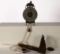 Lantern clock, France, c. 1770, signed THILLOY LILLERS, 1-day brass movement with weight-driven mec