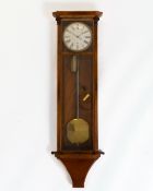 Pendulum regulator, late 19th century, three-sided glazed case veneered in mahogany with bevelled c