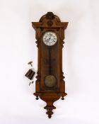 Large Historicism regulator, c. 1900, the case architecturally structured and veneered in walnut, w