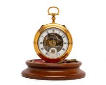 Les Frères Vuilleumier, Switzerland, travelling clock in the form of a pocket watch, No. 109, gold-