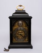 Bracket Clock, London, first half of the 18th century, signed "Markwick Londini", ebonised case gla