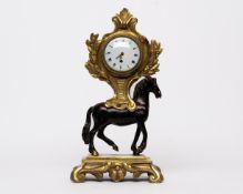 Table clock ‘Horse’, Louis XVI, Paris, c. 1780, signed ‘MOILOT A PARIS’, bronze; a bronze horse on 