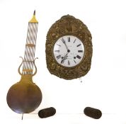 Comtoise, France, c. 1870, inscribed ‘Castillon à Gimont’, wide harp-shaped pendulum, striking mech
