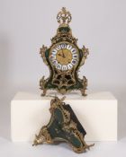 "Vernis Martin" console clock, Louis XV, France, c. 1750, three-sided glazed case with recessed sid