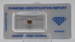 Loser Brillant, 1.11 ct. gelblich-braun, eingeschweißt mit Zertifikat