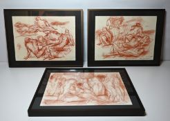 Manfred Henninger (1894 - 1986): Konvolut aus 3 Figurenzeichnungen in Rötel