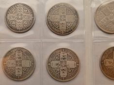 Gr. Sammlung Großbritannien, 1 Florin, 2 - 3 - 5 - 10 - 50 Pence, von 1849 bis 1990