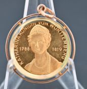 Goldmedaille - Königin Katharina von Württemberg; 17,80g
