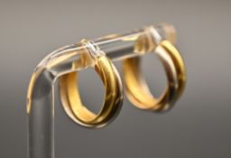 Paar Bicolor Kreolen 18K