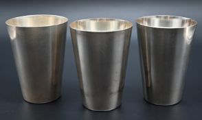Drei versilberte Becher von WMF