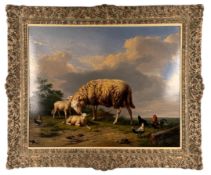 Eugene Verboeckhoven (1798/99-1881) - Schafe mit Hühnern
