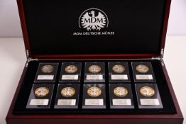 Konvolut 20er Set Deutsche Münzen Erstabschläge in schönem Holzkasten