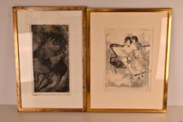 Irma Nesch (1894 - 1970) - Zwei Figuren (1939) u. Zwei Damen im Interieur (1954)