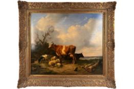 Eugene Verboeckhoven (1798/99-1881) - Kühe mit Schafen