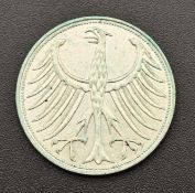 BRD - 5 Deutsche Mark 1958 J, Silbermünze