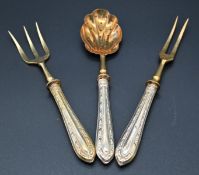Dreistückige Besteck Garniture 800 Silber 1950er Jahre