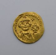 Byzantinische Goldmünze - Solidus - 613 - 630, Heraclius und sein Sohn Constantinus . ss