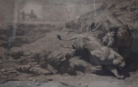 Simon Harmon Vedder (1866-1937) - Radierung: Flucht nach Ägypten, um 1900