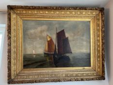 Unbekannt, Segelschiffe, Öl auf Leinwand, 20. Jhd.