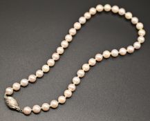 Perlenkette mit 750er-Goldverschluss