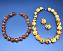 Made to Order Bernsteinschmuckset - Kette und Ohrklipps von UTE DAMBROWSKI DESIGN