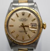 Rolex Datejust, Stahl und Gelbgold, Herren Armbanduhr. Ref 1601