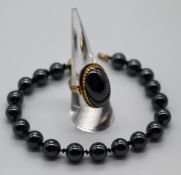 Magnetit Perlenarmband und Ring