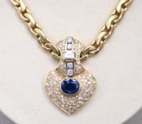 Außerordentliches 18K Collier mit 3.5ct Saphir