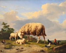 Eugene Verboeckhoven (1798/99-1881) - Schafe mit Hühnern