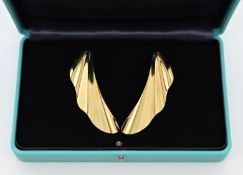 Tiffany & Co. Elsa Peretti High Tide, Paar Ohrringe sind aus 18K/750er. Gelbgold.