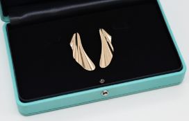 Tiffany & Co. Elsa Peretti High Tide, Paar Ohrringe sind aus 18K/750er. Gelbgold.