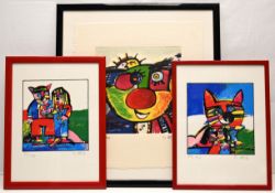 3 tlg Konvolut Otmar Alt (1940) - “Sommer”, “Nachwuchs”, “Trautes Glück”, 1994