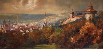 Hans Nickel (1916 - 1986) - Blick auf das Neckartal Esslingen
