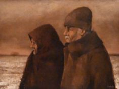 Imre Puskás (1933–2003) - Paar in winterlicher Landschaft
