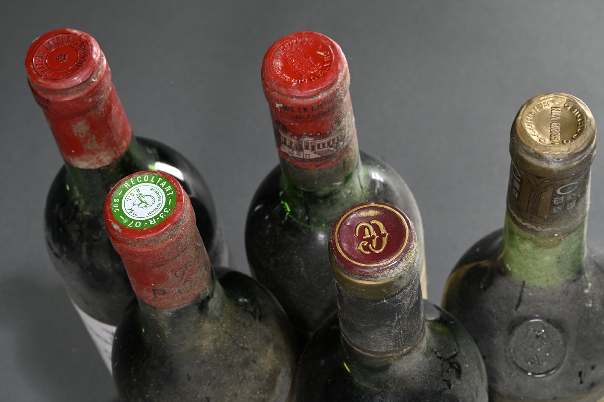 5 assorted bottles of red wine, France, Bordeaux: 1x Château La Tour à Pomerol, 1982, 0.75l, 1x Châ - Image 8 of 8