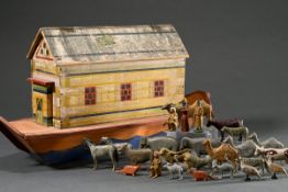 Erzgebirge Arche Noah mit 12 Tierpaaren "Elefanten, Löwen, Hyänen, Kamele, Kühe, Pferde, Dromedare,
