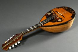 Rundbauch Mandoline Cortez, Japan um 1990, Zettel innen mit Seriennummer, gefertigt für die deutsch