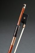 Geigen Bogen, deutsch um 1980, gestempelt F.C. Pfretzschner, oktogonale Stange mit Goldmontierung, 