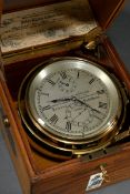 Marine Chronometer "John Lilley & Son Ltd./ London & North Shields" um 1915, bez. "15050", in Mahag