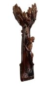 Vase Jugendstil Keramik, braun lasiert, unten gemarkt mit "Baden Baden" und darüber Löwe.