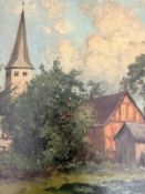 Lotter, Heinrich (1875-1941) "Dorfkirche St. Gallus", Öl auf Platte
