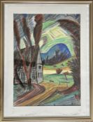 Faller, Rüdiger (1942-2022) "Hörilandschaft", Pastellkreide auf Malkarton.